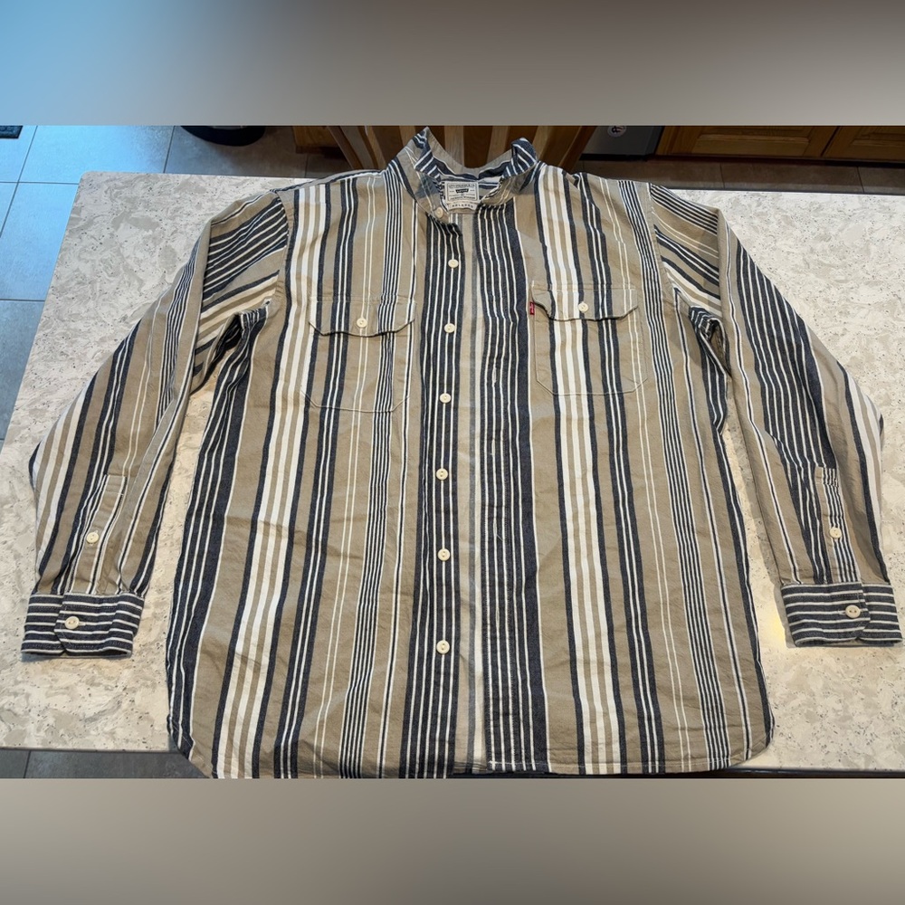 Levi Jackson Worker Striped Thick Cotton Flannel